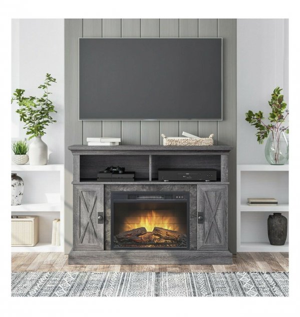 Kellum Media Fireplace Console for TV's up to 58 in, Multiple Finishes