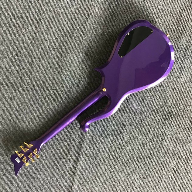 Left Handed Metallic Purple Prince Symbol Cloud Electric Guitar Gold Hardware