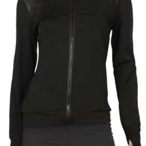 Nicole Miller Sport Women's Full Zip Activewear Jacket with Shimmer Panels
